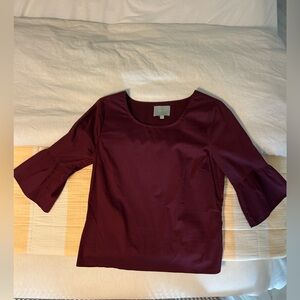 Skies are Blue Deep Burgundy Blouse